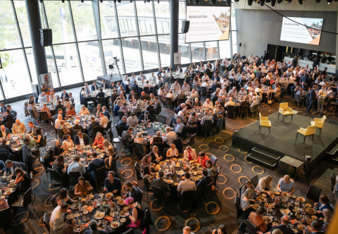 Room full of people at Adelaide Oval supporting Hutt St Centre's annual Business Lunch