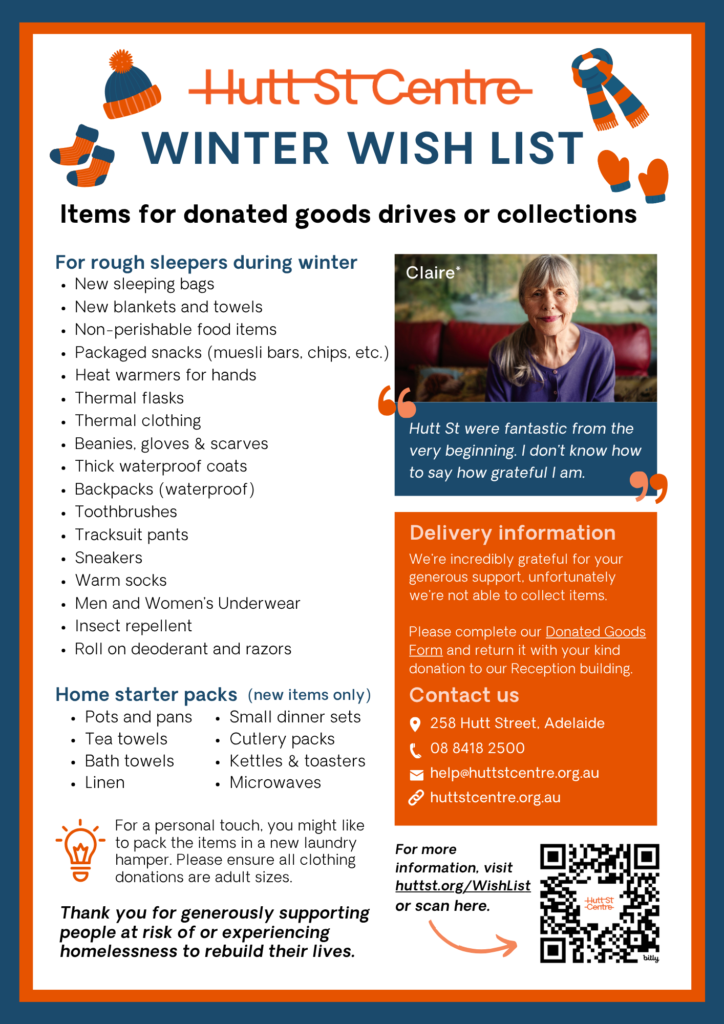 Winter wish list for donated goods